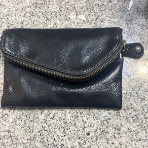 Hobo leather black wallet purse with magnet